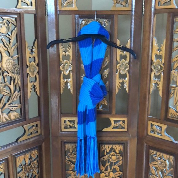 Accessories - Blue & Indigo Striped Knit Scarf